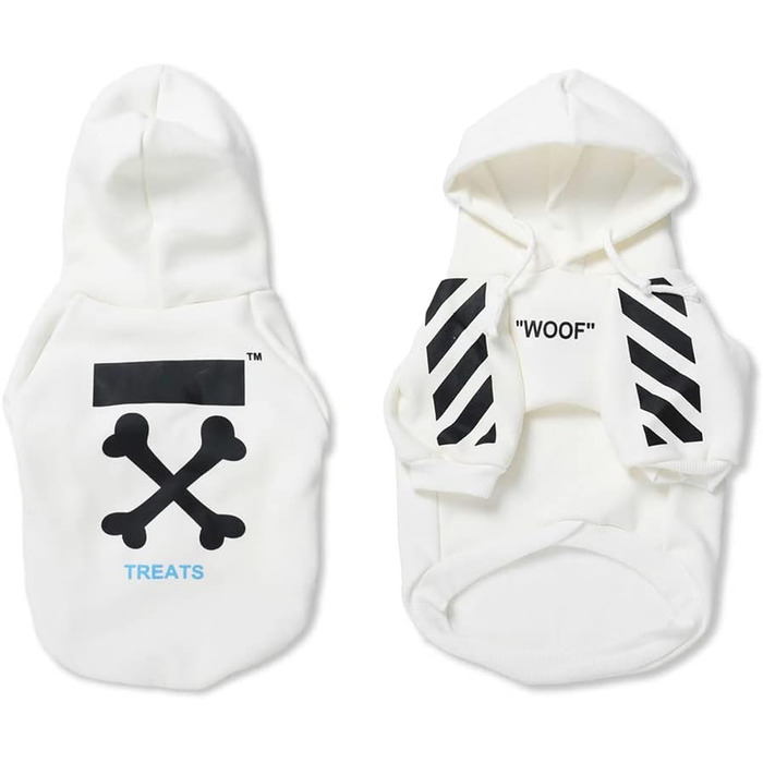 Теплий зимовий одяг для собак маленьких порід: худі, куртка для Шнауцера, Коргі, Французького бульдога, Тедді (L, білий)