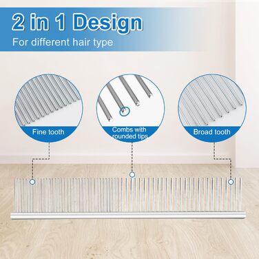 Щітка для грумінгу собак з довгим волоссям, вичісуюча щітка для золотистих пуделів, вичісуюча щітка для собак, довгі голки, розпушувач для собак (великий, вигнута)