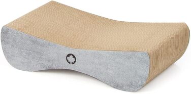 Котячий дряпак Satellite Small - чорний, з котячою м'ятою | Дряпак для котів з картону, бетонування | 37 x 10 x 23 см