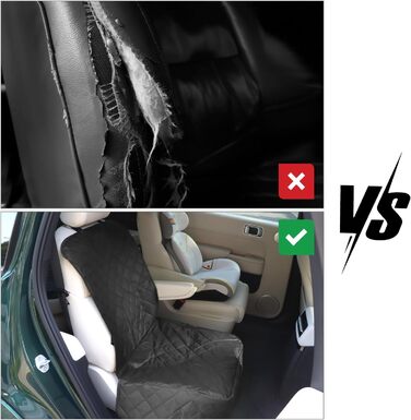Захисний чохол на сидіння автомобіля для собак QWORK®, універсальний, для заднього сидіння, міцний, захист від бруду та подряпин, підходить для всіх авто, мінівенів та SUV