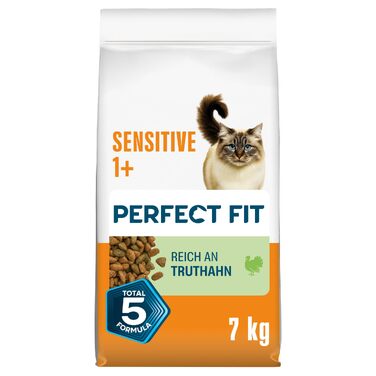 Сухий корм для дорослих котів Perfect Fit Sensitive 1+ з індичкою, 7 кг