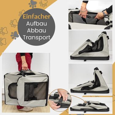 Складана переносна сумка-переноска для собак та котів Petigi (кремовий, S, 50x35x36 см)