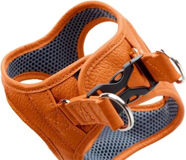 Шлея для маленьких собак HUNTER Hilo XS, шкіряна, помаранчева