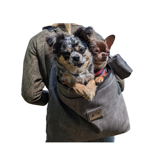 Рюкзак для собак Myxa: переноска для маленьких собак, дихаючий дах, багатофункціональний (антрацит)