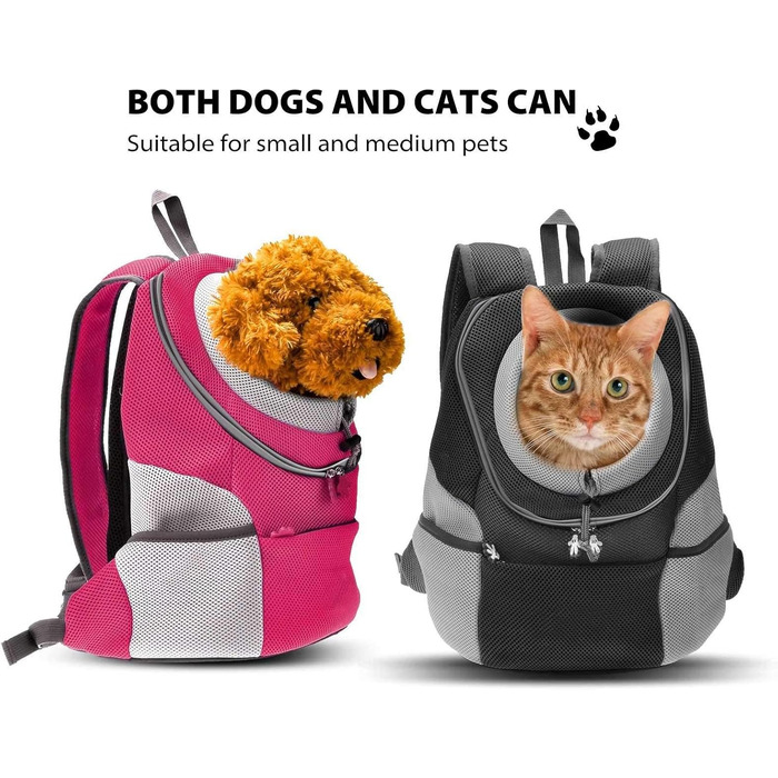 PETCUTE Рюкзак для тварин, переноска для собак та котів, рожевий (38 x 20 x 42 см)