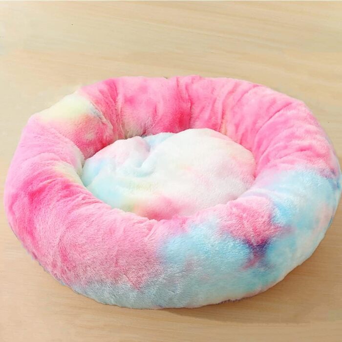 Ортопедичний лежак для собак та котів, великий, круглий, антистрес, Rainbow, 40 см, знімний чохол
