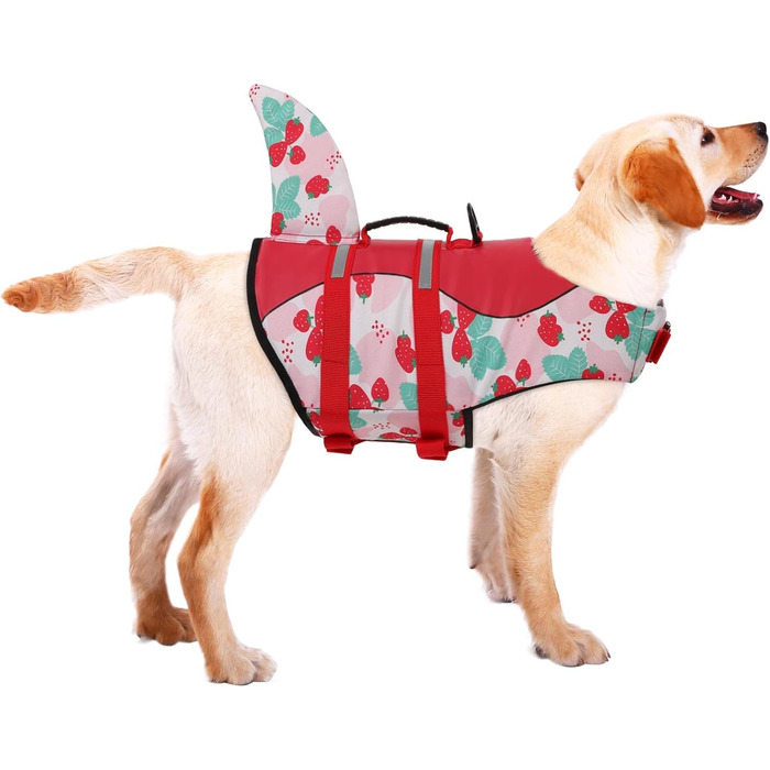 Спасальний жилет для собак AENKU: червоний (полуниця), середній розмір