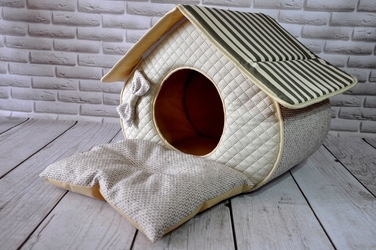 Будиночок-ліжечко SjestaPupila для собак та котів, розмір M (35x32 см)