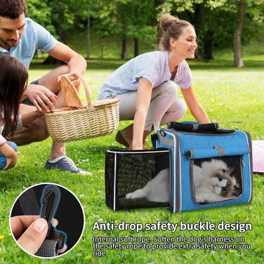 Велосипедний кошик для собак, переноска для тварин на велосипед, регульована сумка з вентиляцією для транспортування, прогулянок, кемпінгу, велопоходів та піших прогулянок