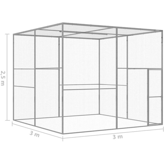 Клітка для котів vidaXL 3x3x2,5 м з оцинкованої сталі