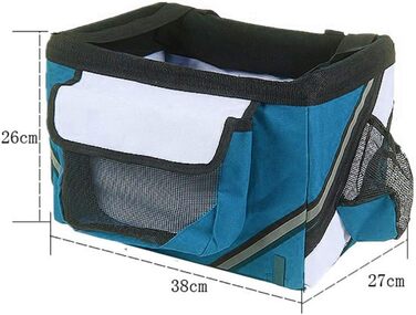 Фahrрадна сумка-кошик для тварин: для собак та котів, кріплення на кермо, рюкзак, знімна, для пікніків, покупок, подорожей, кемпінгу (Блакитний)