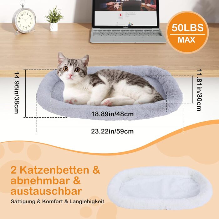 Підвісне ліжко для котів Trhillsbrad, 90° складна конструкція, 59x38 см, до 11 кг