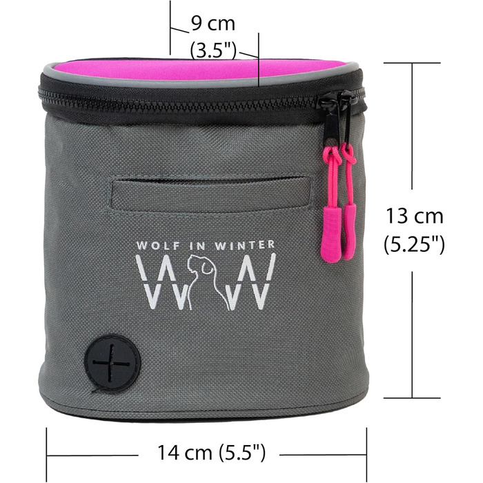 Сумка для ласощів Quickdraw для собак – сумка для дресирування з тримачем клікера та диспенсером для пакетів – зручна сумка для ласощів для собак – міцна, світловідбиваюча, рожева