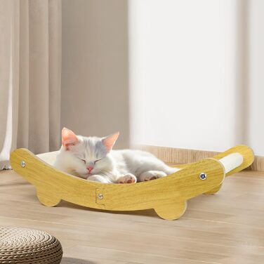 LUMIN TUTU Двостороння кігтеточка та ліжко для котів, 59x34 см, міцна та багаторазова, без випадання ворсу (бавовна & поліестер)