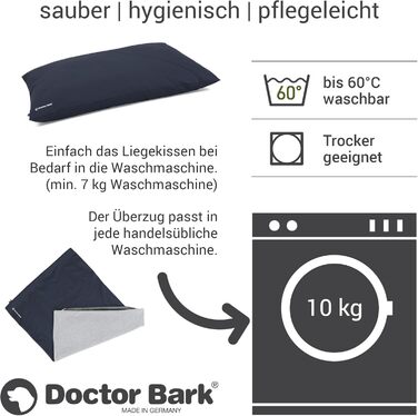 М'яке ліжко для собак великих порід Doctor Bark GreenLabel, XL, кобальтовий колір. Легко миється, зручне, знімний чохол.