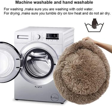 Кругле ліжко для котів та собак Nisrada, 60 см, Khaki, з неслизьким дном