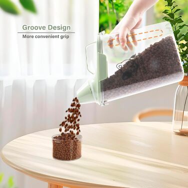 Контейнер для котячого корму 2.8L з мірним стаканчиком та ручкою, для собак та котів, герметичний, BPA-free, прозорий