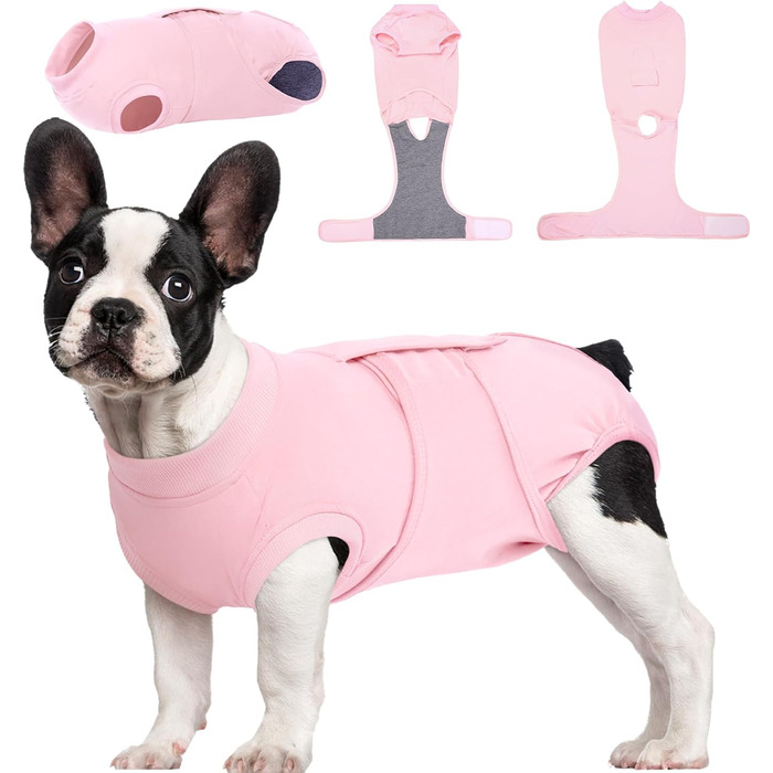 Тільце для собак після операції Kuoser: захист від лизання, дихаюча тканина, для собак після кастрації/стерилізації, рожевий, XS