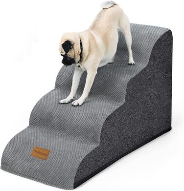 Сходинки для собак широкі 4 сходинки 50 см, з щільного піноматеріалу, для маленьких собак, знімний чохол, неслизьке дно, 51x72x41 см