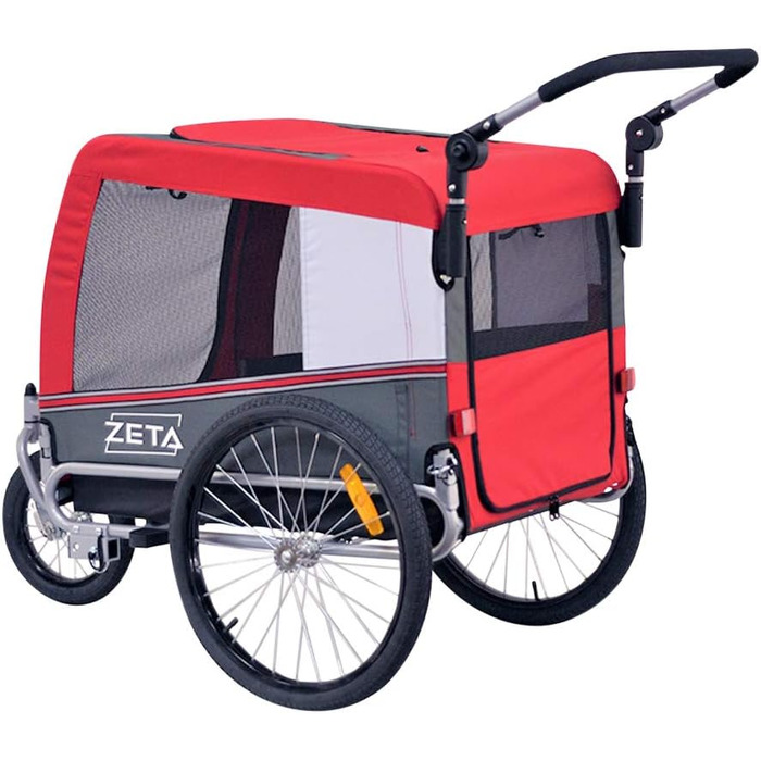 PAPILIOSHOP Причіп для собак та котів, візок для тварин, 3 розміри, стабільний, комфортний, практичний (Червоний)