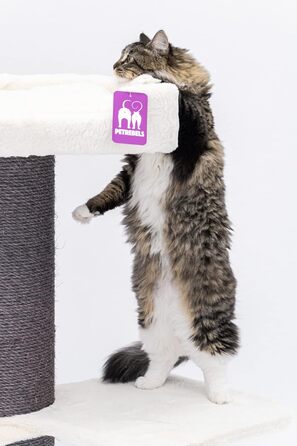 Дряпак для великих котів Petrebels Maine Coon 117 см, преміум-якість, стовпи 20 см, білий