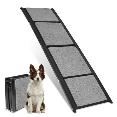 Рампа для собак, складана, 170x44 см – алюмінієва рампа з антиковзким покриттям, до 80 кг, для SUV, легкових авто, автодому