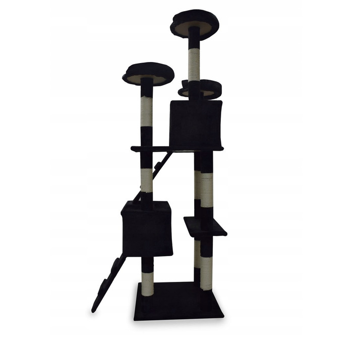 Високий когтеточка-комплекс Animel, чорний, 170 см, 7 рівнів, сизаль