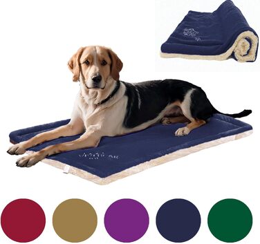 Килимок для собак, ліжко для великих собак Comfy - миючий, плюшевий, стильний, 110x70 см, блакитний