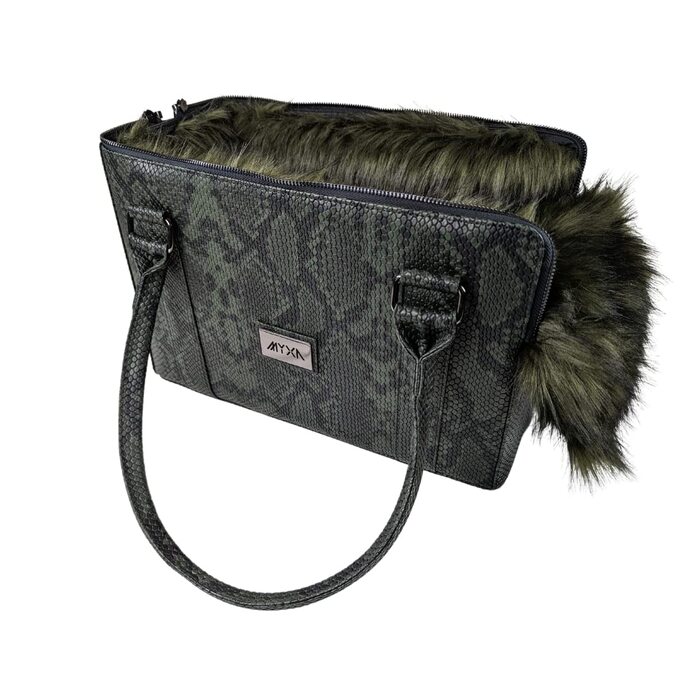 Сумка-переноска для собак MYXA Classi: зручна та стильна, з даховим сіткою та зовнішньою кишенею (Камуфляж, з ручками та сумочкою для жінок)