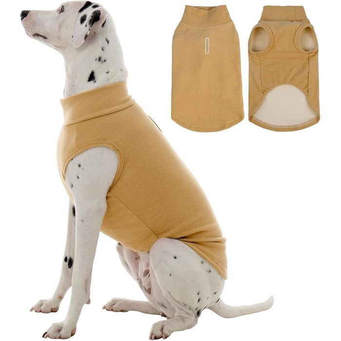 Теплий пуловер для собак Kuoser, розмір L, коричневий: м'який флісовий жилет для середніх собак