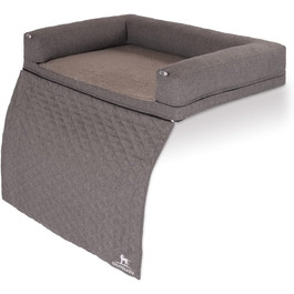 Ортопедичне собаче ліжко Knuffelwuff Yona M-L, 86 x 55 см, сіре - м'яке ліжко для собак великих, середніх та маленьких порід, миється