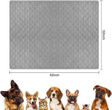 Водонепроникний килимок для собак Dokeno - двосторонній, м'який, для великих та маленьких собак/кішок, захист для дивану, ліжка та авто, придатний для прання (132 x 213 см)