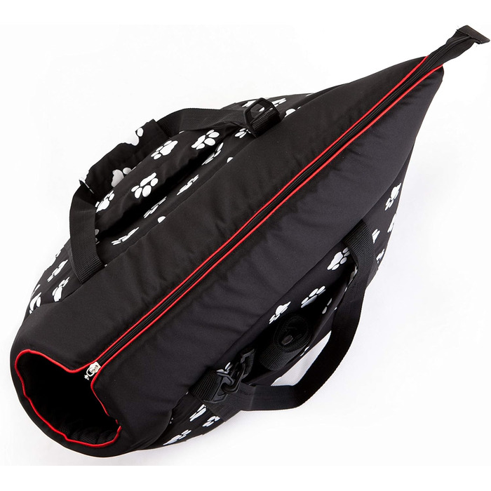 Транспортна сумка для собак та котів, переноска для собак та котів R2, чорна з лапами