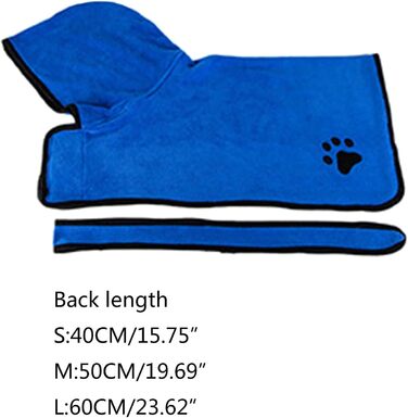 Піжама для котів та собак: вбираюче полотно, швидко сохне, синій L