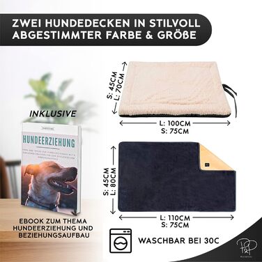 М'яка ковдра для собак Pawz 2 шт. | Квіткове ліжко для собак, дуже м'яке | Розмір: 100x70 см | Стильне, міцне та пральне, для переносок для собак | Ковдра для собак, ліжко для собак у дорозі | Подорожна ковдра для собак/кішок L (100x70 см)