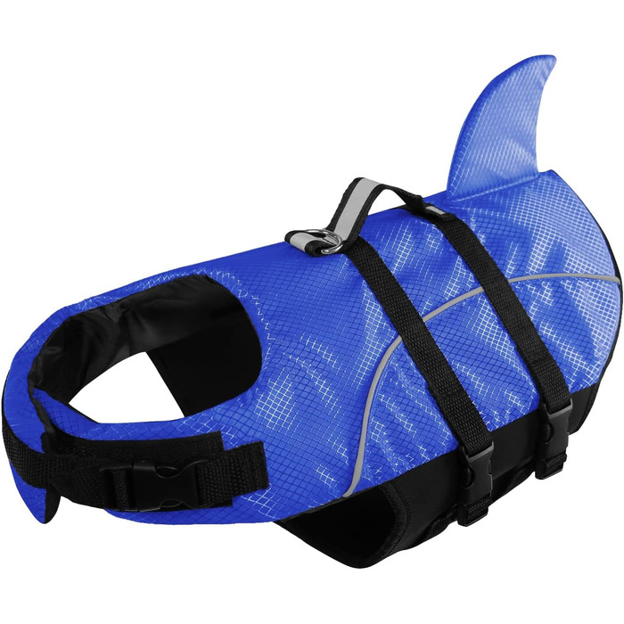 Рятувальний жилет для собак Queenore, блакитний, розмір M - для малих порід, з високою плавучістю, світловідбиваючий