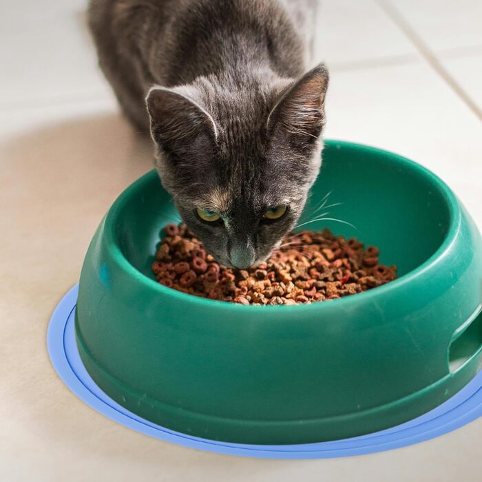 Силіконові килимки під миски для котів та собак, водонепроникні, антиковзаючі, 23.6 см (блакитний)