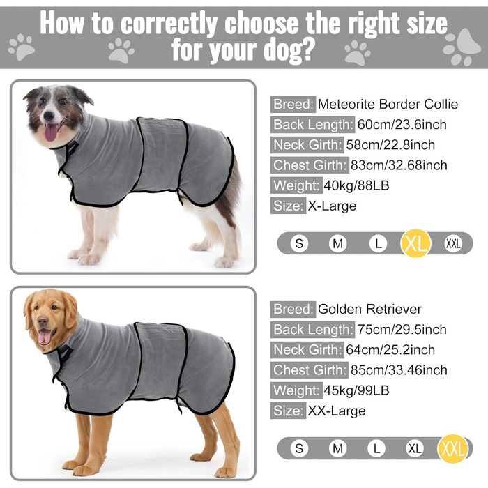 Рушник для собак HezzLuv: ультрапоглинаючий, з мікрофібри, для швидкого висушування, сірий