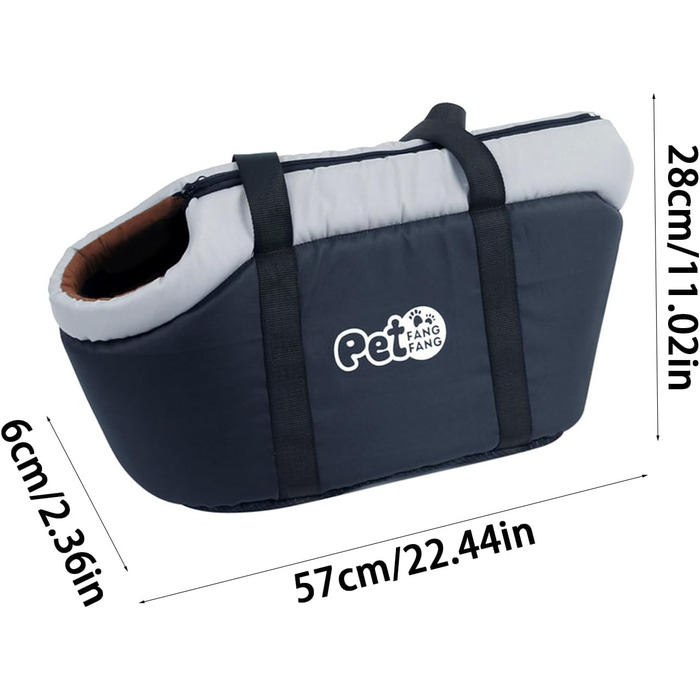 Дихаюча переноска для собак з знімним подушкою, переноска для домашніх тварин для покупок, походів, подорожей, прогулянок, портативна сумка-переноска для маленьких, середніх собак, котів, цуценят (Сірий - Чорний)