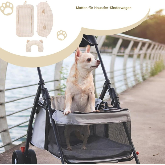 М'який килимок у візок для собак та котів, з можливістю прання | Зручний та портативний для подорожей, сучасний дизайн
