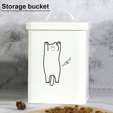 Контейнер для зберігання корму для тварин 5л з ложкою та кришкою | Декоративний контейнер для котячого корму, для собак, сухих кормів, ласощів, рису або борошна