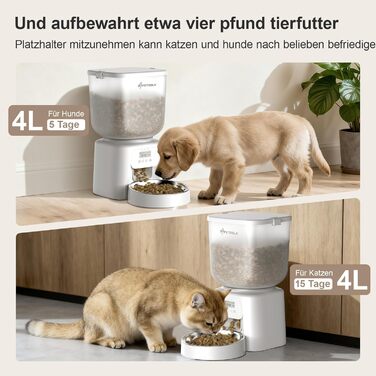 Автомат годування котів з камерою, розумний автомат для котів, 5л, 1-6 прийомів їжі, для котів та середніх тварин (з кнопками)