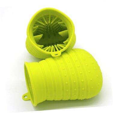 Пристрій для миття лап домашніх тварин FRCOLOR, силіконовий, з ручкою, для собак, 2 шт., зелений