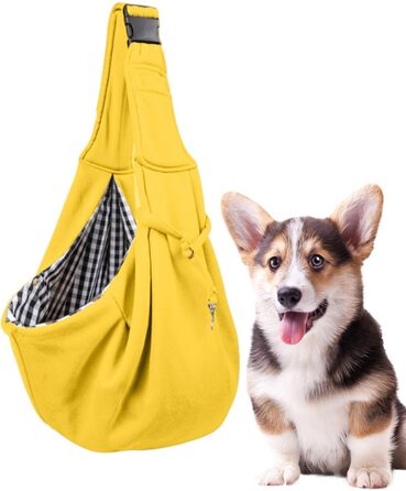 Жовта переноска для собак маленьких порід | Сумка-переноска для тварин з регульованим ременем | Переноска для собак маленьких порід, зручна для подорожей та прогулянок
