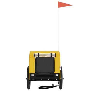 Транспортна переноска для домашніх тварин, велопричіп для собак, жовто-чорний, Oxford-тканина та метал