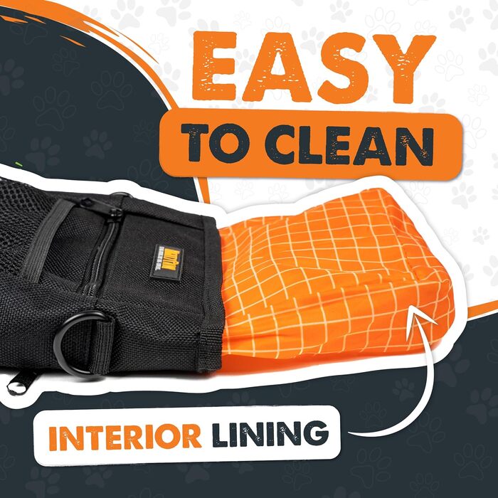 Футляр для ласощів Mighty Paw для собак, 2.0 | Сумка для тренування собак - Лотік для собак - Пет тренінг, сумка для ласощів з ремінцем - Магнітна застібка (Помаранчевий/Чорний)