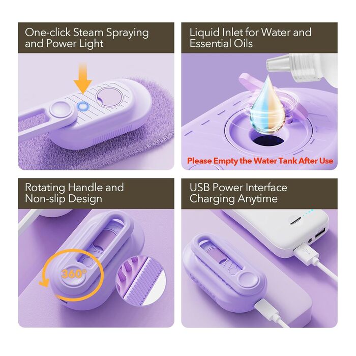 Масажна щітка 3-в-1 для собак та котів, видаляє відмерле волосся без розлітання, водяна щітка, фіолетовий