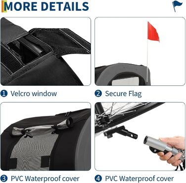 Велика переноска для собак, 40 кг, велосипедний тримач для тварин, оксфордська тканина, складаний, універсальне кріплення, неслизький килимок, сигнальний прапорець