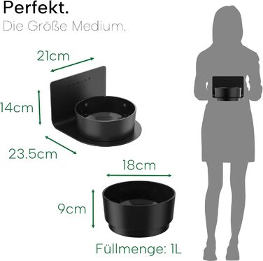 Настінна годівниця для котів та собак DRAIAX ElegantFeed S з кераміки, біла