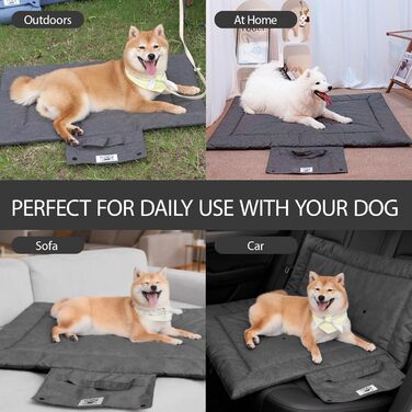 Килимок для собак на винос, 70 x 50 см, килимок для собак Outdoor, миючий, нековзний, килимок для машини, автомобільний, для собак та котів (S, Сірий, Medium)